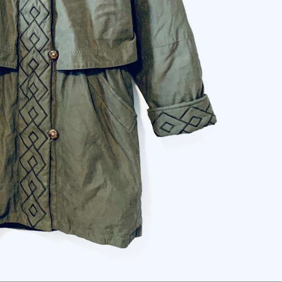Vintage Quilted Forest Green Down Coat - Picture 6 of 8